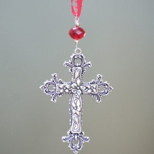 Cross Carved with floral design for Christmas decoration