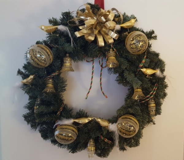 Christmas wreath bells decoration for Front door