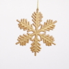 Glittery Gold color snow flake with hanging chain