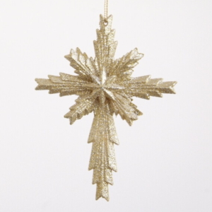 Glittery Cross ornament for Christmas tree decoration