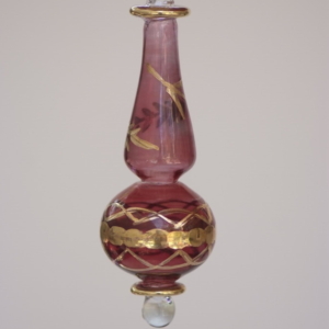 Hand-painted Egyptian glass bottle for Christmas decoration