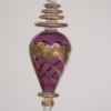 Teardrop shape rotated Egyptian glass hanging in Violet