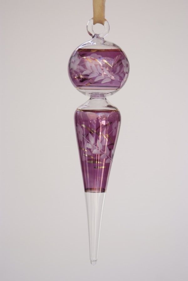 Purple and Gold Ball Crystal Hanging for decoration