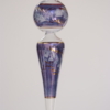 Teardrop shape rotated Egyptian glass hanging in blue