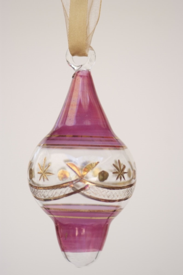 Hand-painted red gold crystal Hanging for tree decoration