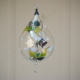 Hand-painted Green leaves on Oval crystal ball hanging