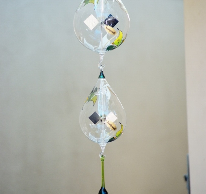 Glass painted wind chimes for Christmas decoration