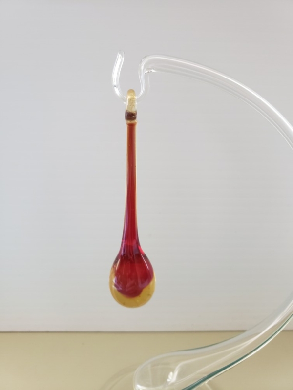 A long red teardrop shape Egyptian glass crystal Hanging