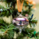 A close-up shot of hand-painted purple color crystal ball