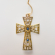 Cross hand-painted in yellow and blue color