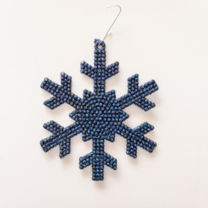 Blue color stoned snow flake for Christmas decoration