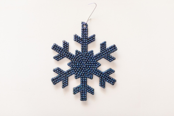 Blue color stoned snow flake for Christmas decoration