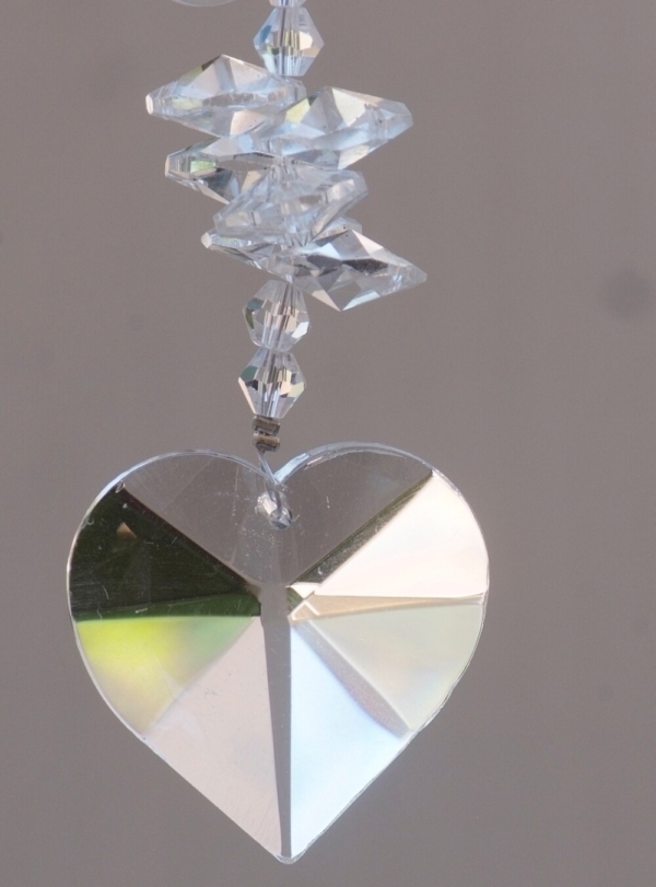 A long Heart shape prism Crystal Hanging for decoration