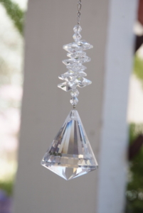 Glass rhombus shape crystal pendulum hanging