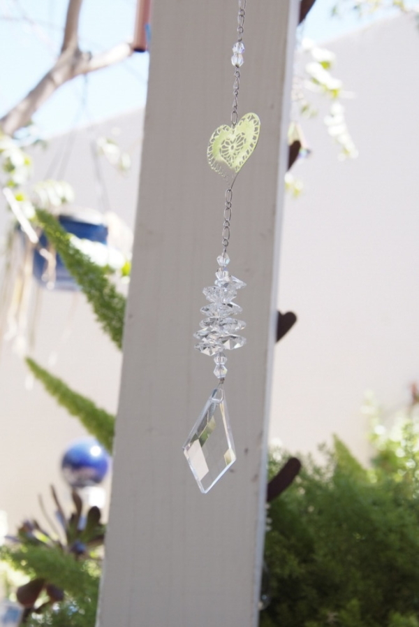 A long Carved Diamond shape Crystal Hanging for decoration