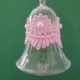 Egyptian Glass Crystal bell with a pink lace band