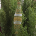 Hand-painted gold glitter on hanging crystal cone