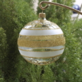 Hand-painted gold glitter on hanging crystal ball