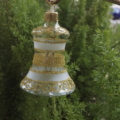 Hand-painted gold glitter on hanging crystal bell