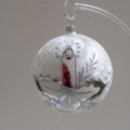 Hand-painted crystal ball hanging on the stand