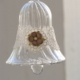 Crystal bell with a white Vine lace and brown flower