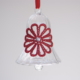 Egyptian Glass Crystal bell with a big red lace flower