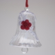 Crystal bell with a white Vine lace and red flower