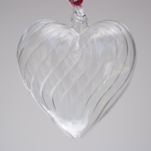 Heart-shaped transparent crystal pendant