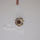 Hanging Butterfly shape white lace and a brown flower