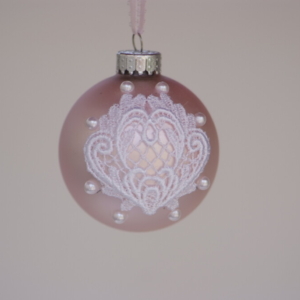 Curly Fancy lace on Pink decoration ball