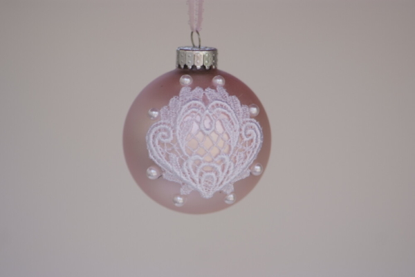 Curly Fancy lace on Pink decoration ball