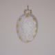 Egg shape hanging with white Rose lace and gold beads