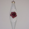 Cone shape hanging with white lace and a red rose