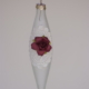 Cone shape hanging with white lace and a red rose