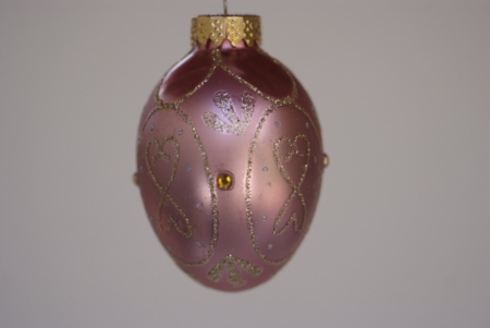 Hand-painted designs on peach color Egg Crystal hanging