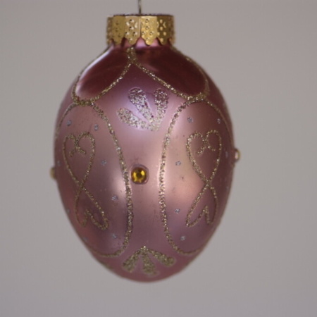 Hand-painted designs on peach color Egg Crystal hanging