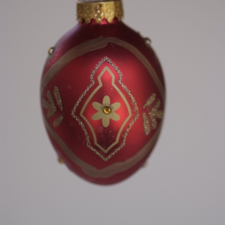 Hand-painted designs on red color Egg Crystal hanging