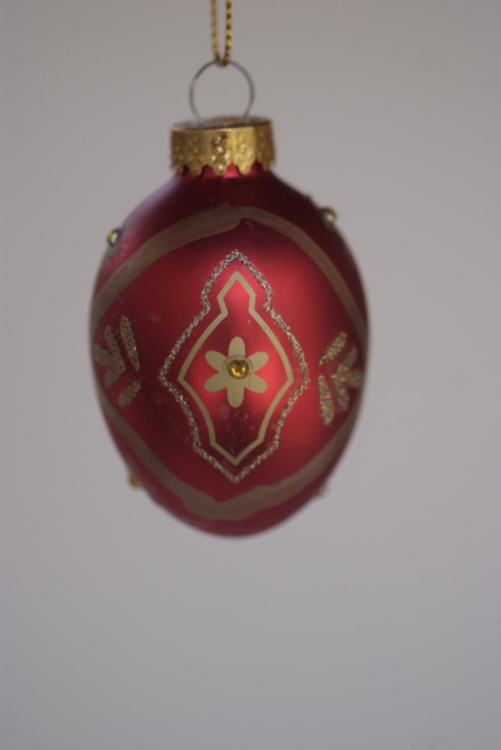 Hand-painted designs on red color Egg Crystal hanging