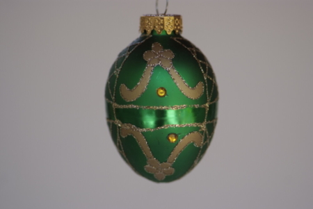 Hand-painted designs on Green color Egg Crystal hanging