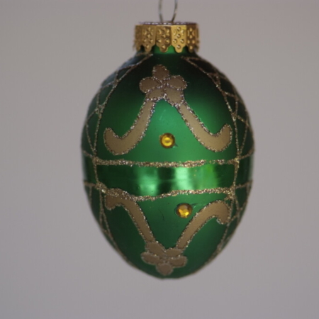 Hand-painted designs on Green color Egg Crystal hanging